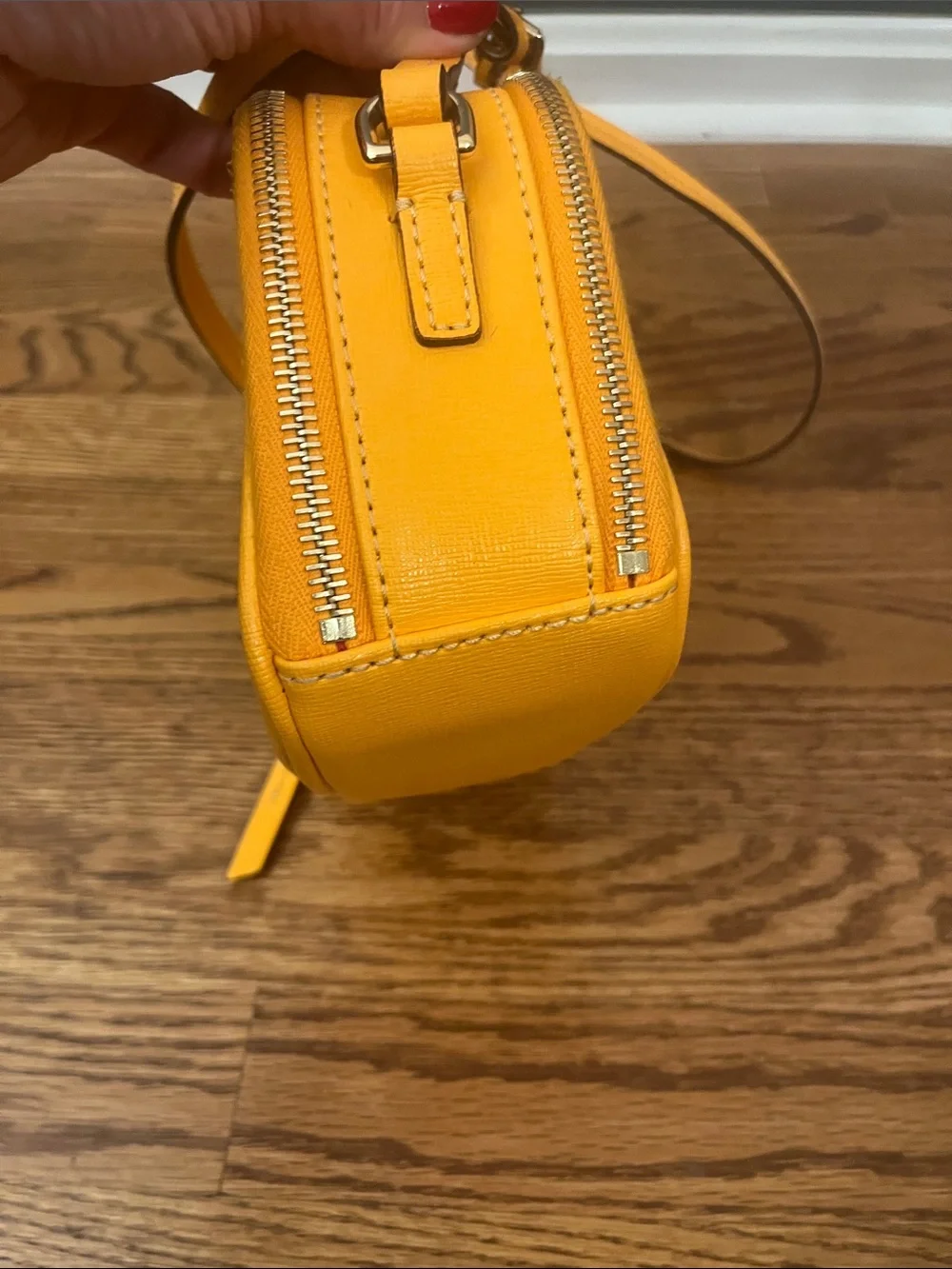 Dooney & Bourke Saffiano Camera Crossbody Tangerine Color